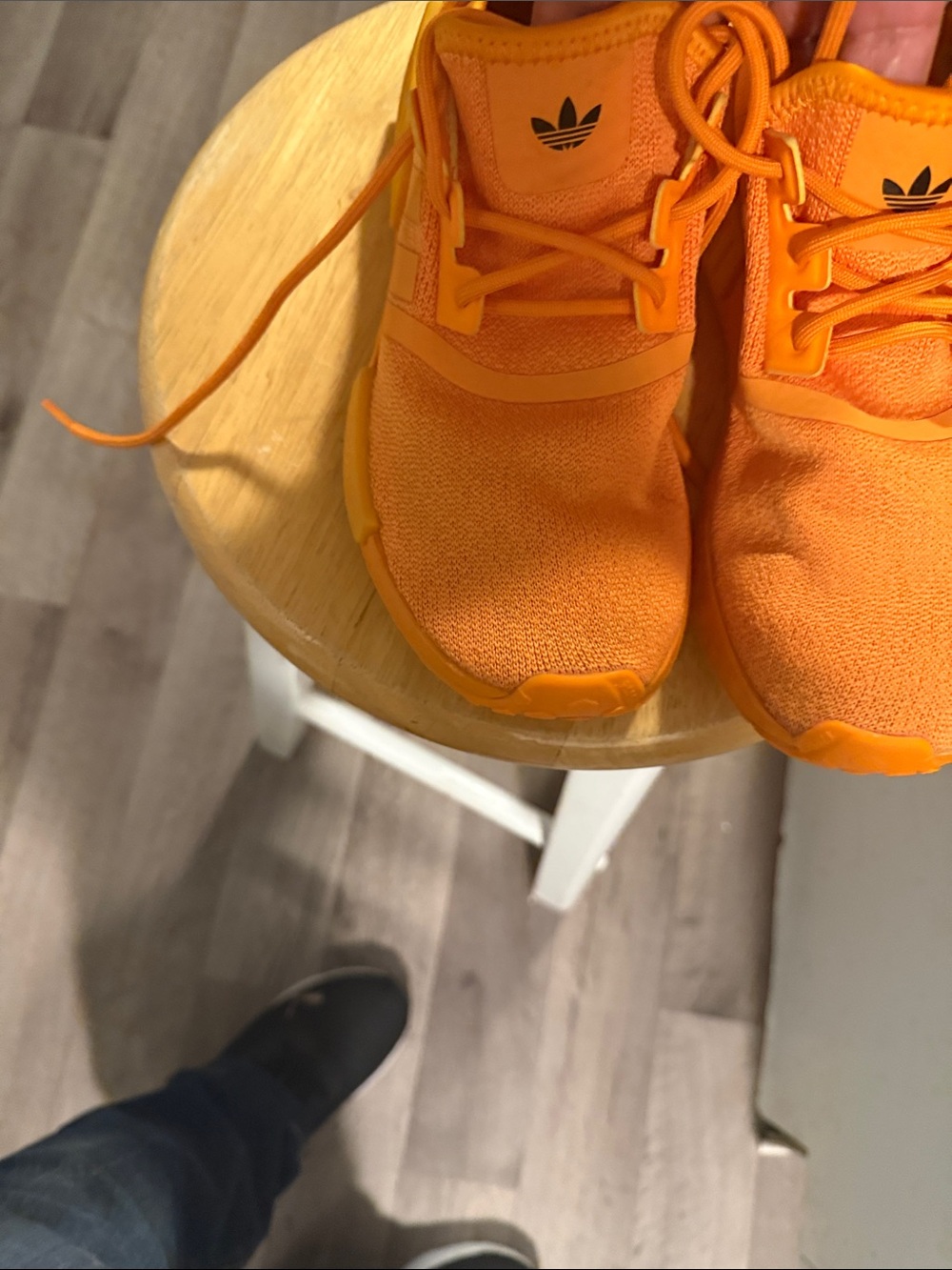 adidas Orange Knit Athletic Sneakers
